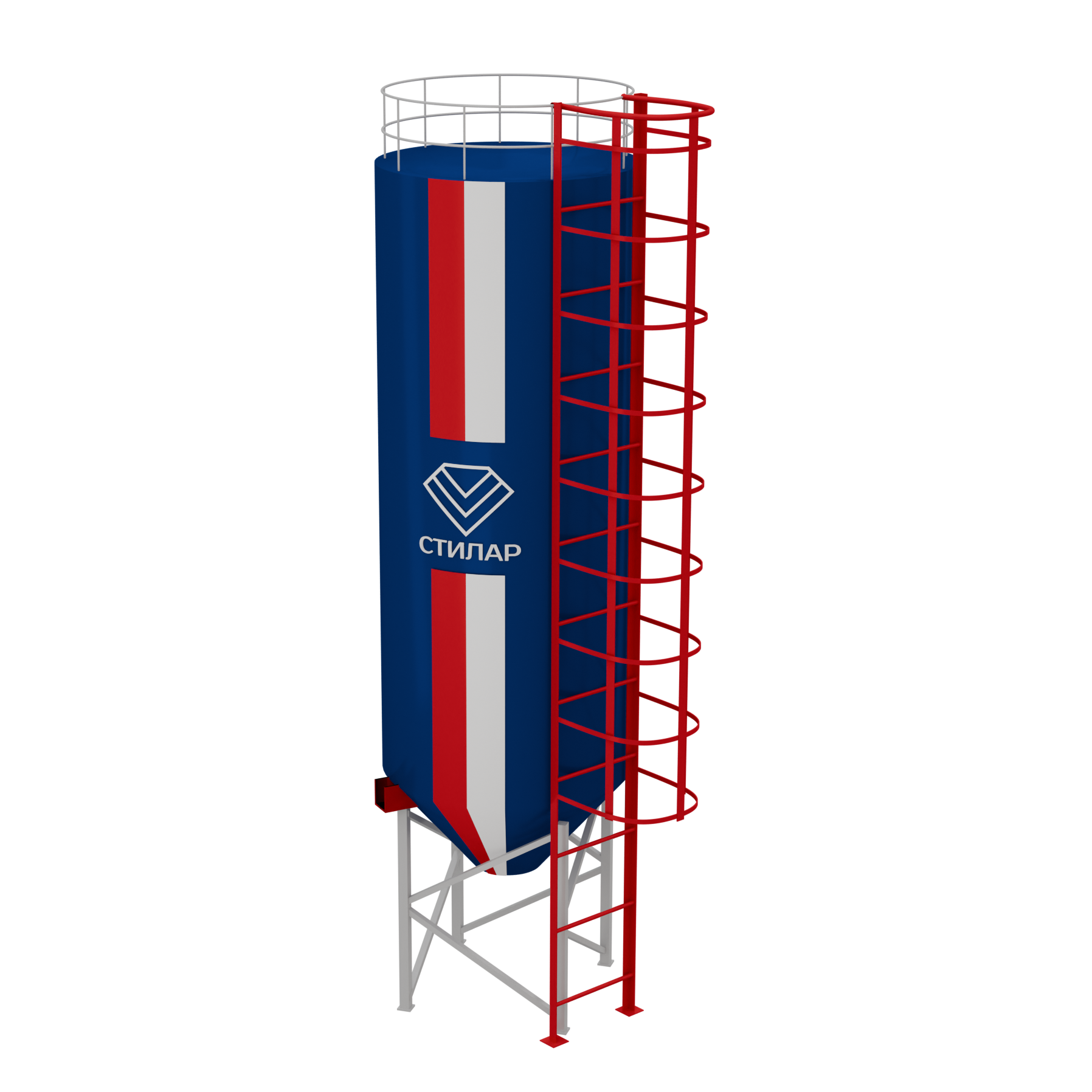 Цельносварный силос для минерального порошка и удобрений 150 м³ от производителя